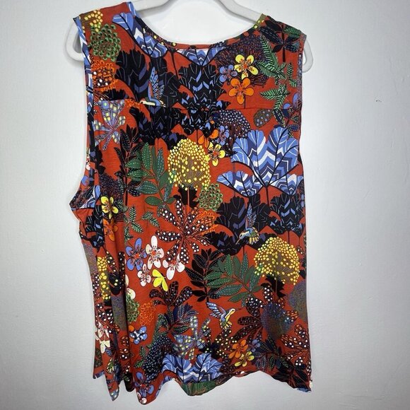 NWT Loft Women’sSleeveless Top SZ 24/26 Floral Hummingbird Boho Cottagecore - Picture 4 of 12